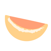 hand-drawn orange slice icon with pastel orange tones